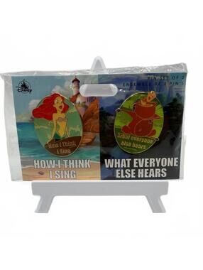 Disney Pin - Singing Meme Pin Set - Pumbaa and Ariel Lion King Little Mermaid